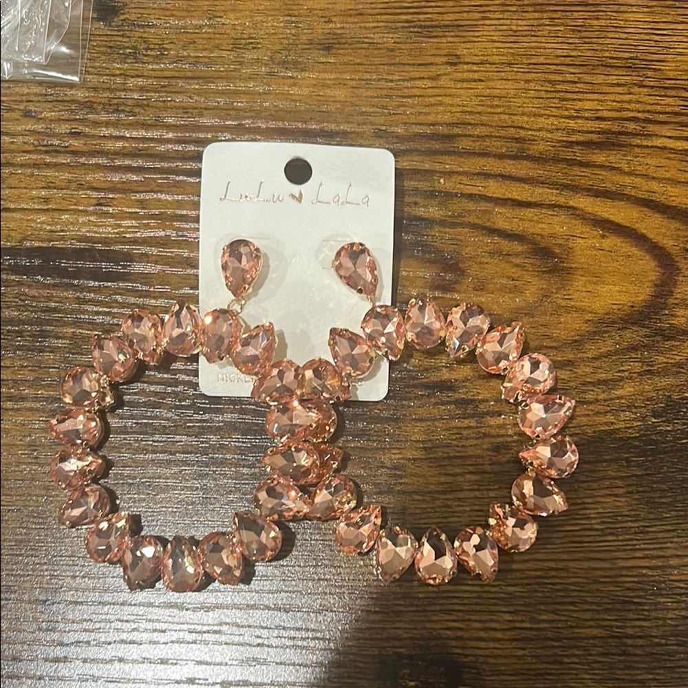 Rose Gold Crystal Hoop Earrings